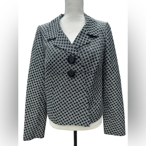 Nordstrom’s Black/white lined blazer size medium - Picture 2 of 10